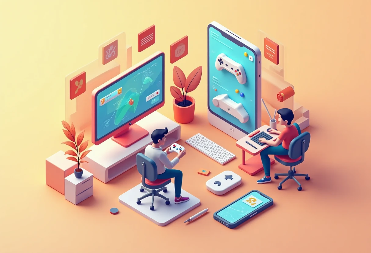Action game elements illustration
