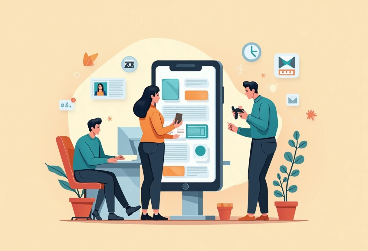 Két ember mobilalkalmazást használ